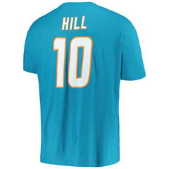 Tyreek Hill Miami Dolphins Big & Tall Player Name & Number T-Shirt Aqua
