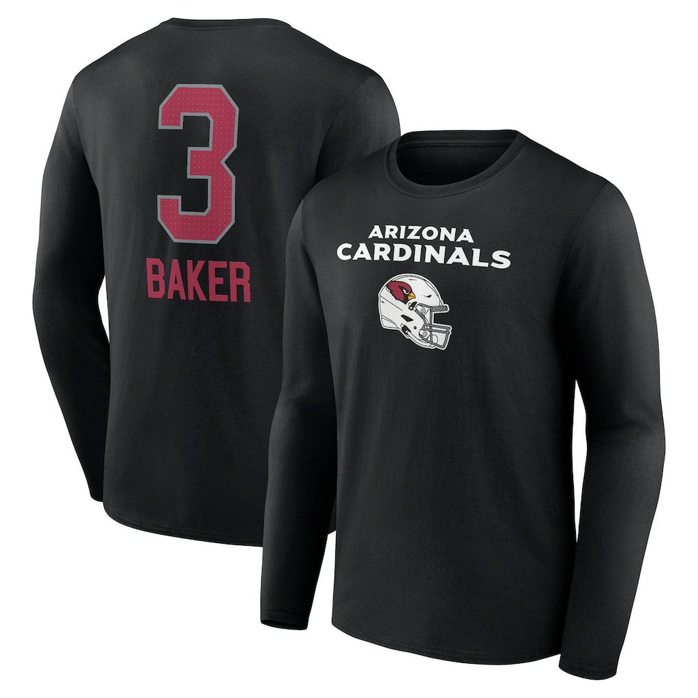 Budda Baker Arizona Cardinals Team Wordmark Player Name & Number Long Sleeve T-Shirt Black