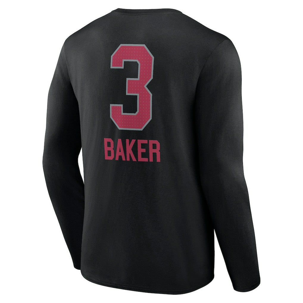 Budda Baker Arizona Cardinals Team Wordmark Player Name & Number Long Sleeve T-Shirt Black