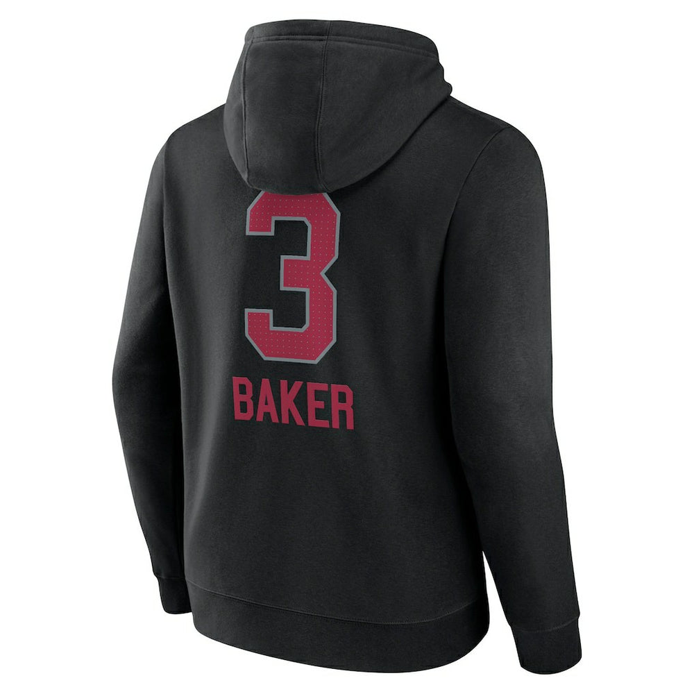 Budda Baker Arizona Cardinals Team Wordmark Player Name & Number Pullover Hoodie Black