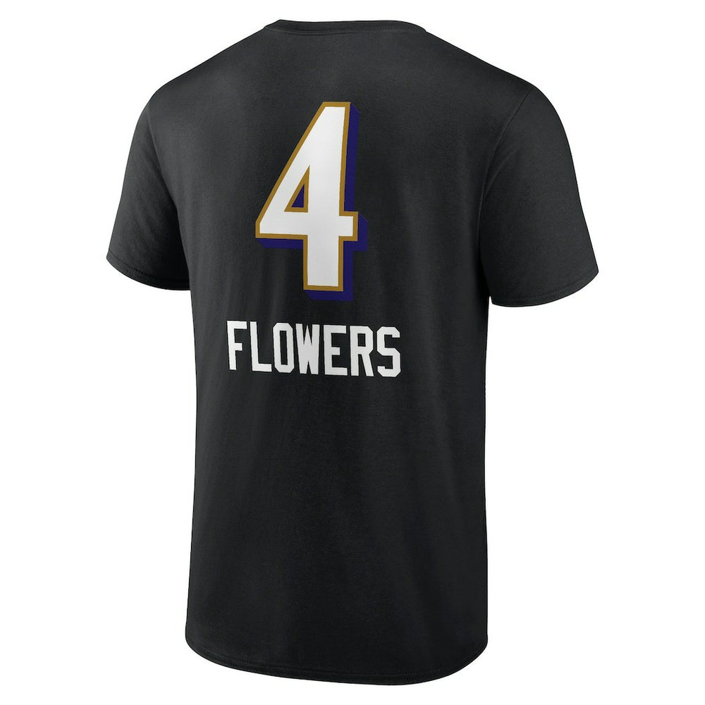 Zay Flowers Baltimore Ravens Team Wordmark Player Name & Number T-Shirt Black
