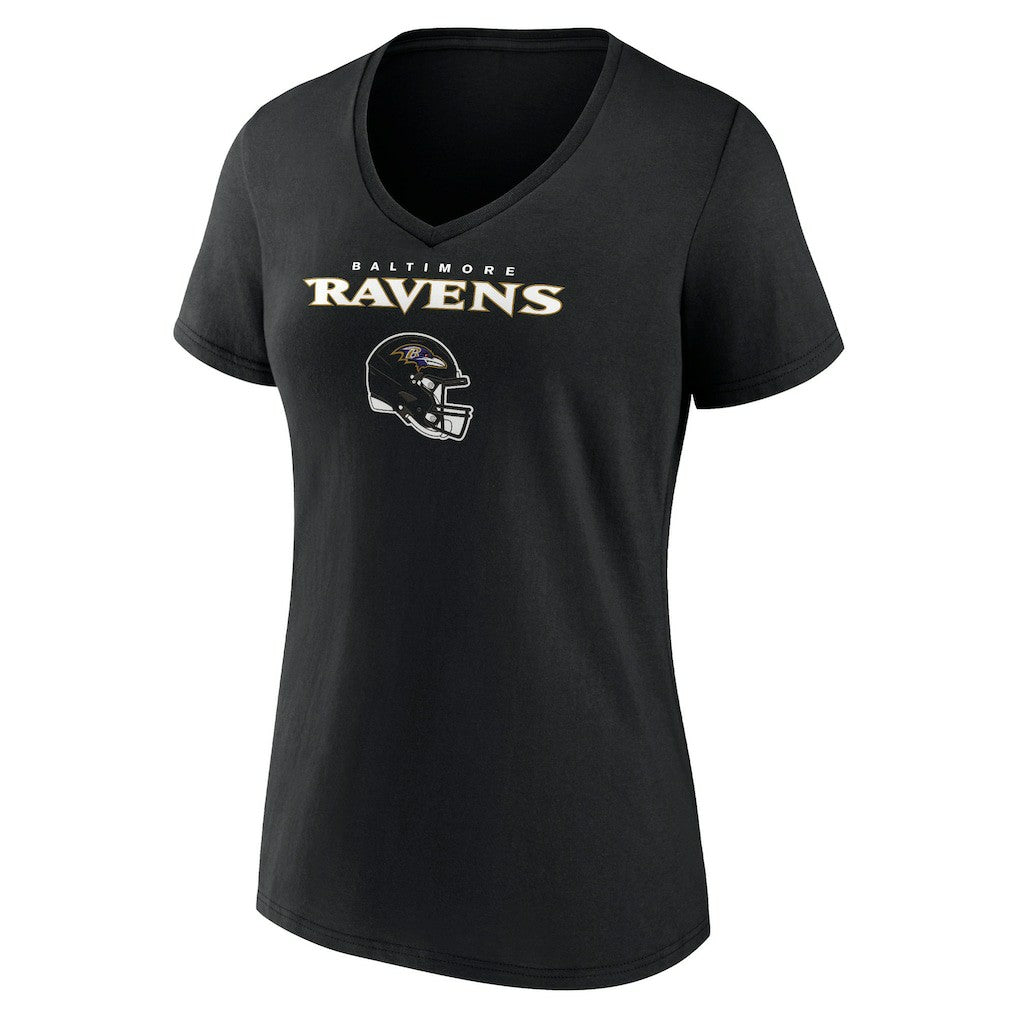 Zay Flowers Baltimore Ravens Women's Team Wordmark Player Name & Number V-Neck T-Shirt Black