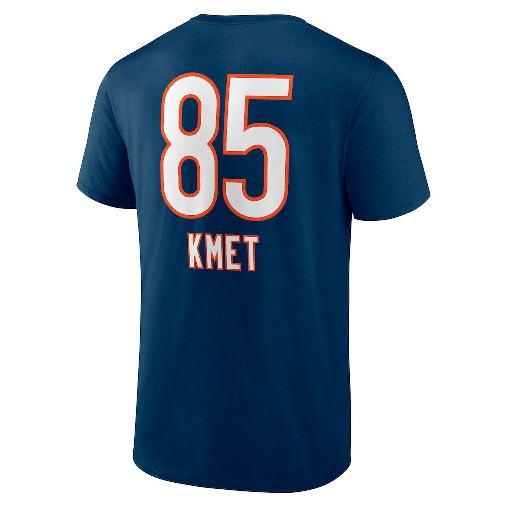 Cole Kmet Chicago Bears Team Wordmark Player Name & Number T-Shirt Navy