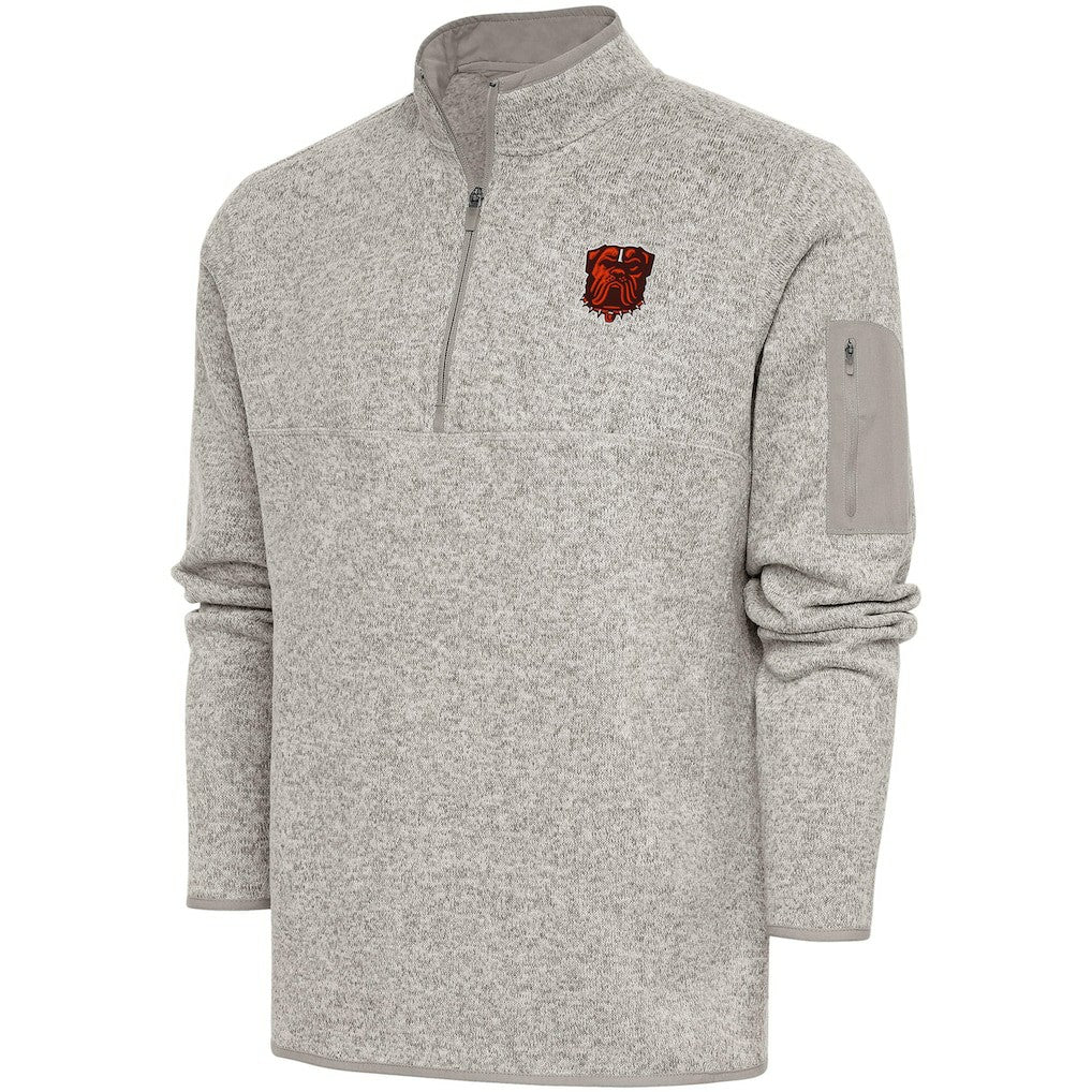 Cleveland Browns Antigua Fortune Quarter-Zip Pullover Jacket Oatmeal