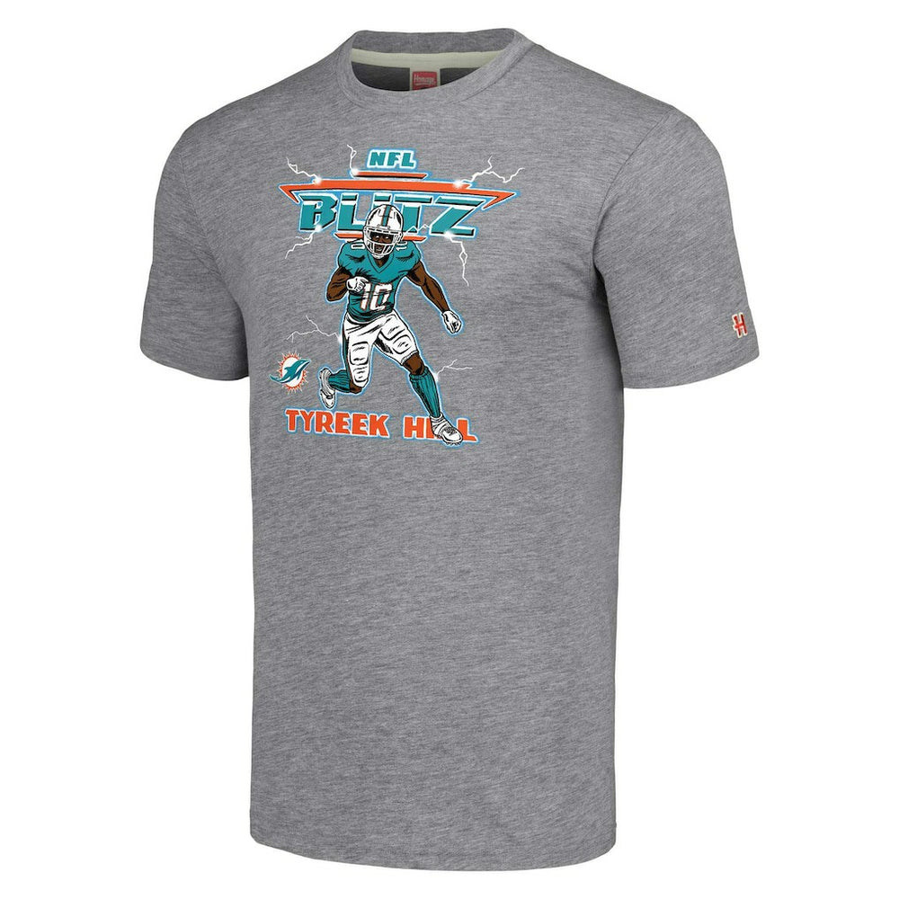 Tyreek Hill Miami Dolphins Homage Unisex NFL Blitz Player Tri-Blend T-Shirt Gray
