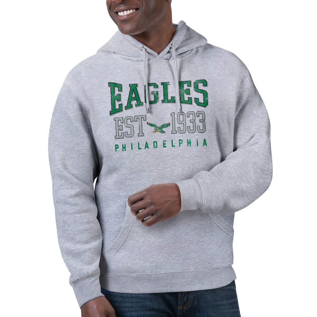 Philadelphia Eagles Starter Unisex Retro Pullover Hoodie Heather Gray