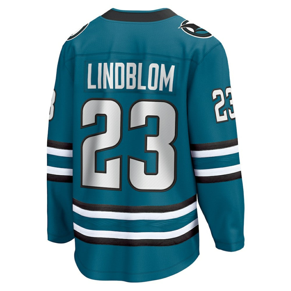 NHL Oskar Lindblom San Jose Sharks Fanatics Home Breakaway Jersey - Teal