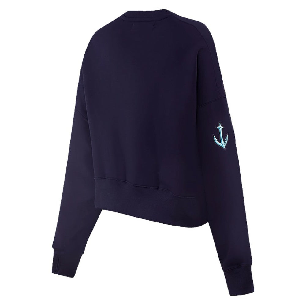 NHL Seattle Kraken Pro Standard Women's Mascot Crewneck Pullover Sweatshirt - Deep Sea Blue