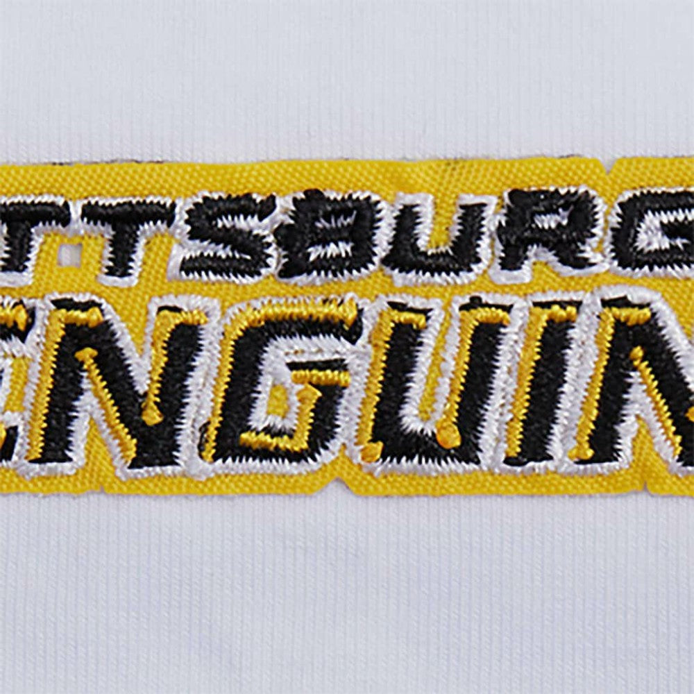 NHL Pittsburgh Penguins Pro Standard Women's Boxy Script Tail Cropped T-Shirt - White
