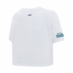 NHL Seattle Kraken Pro Standard Women's Boxy Script Tail Cropped T-Shirt - White
