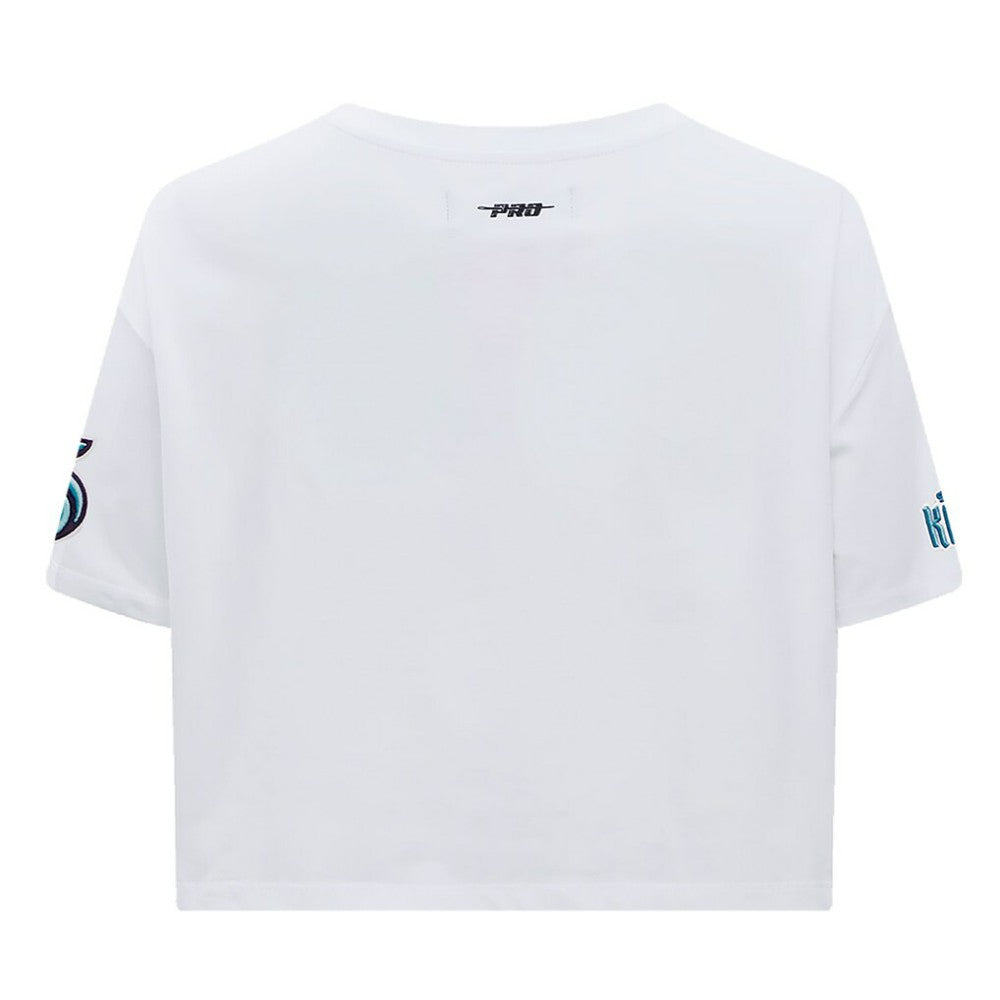 NHL Seattle Kraken Pro Standard Women's Boxy Script Tail Cropped T-Shirt - White