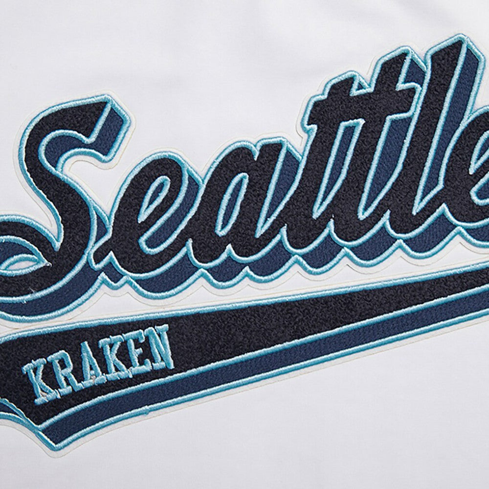NHL Seattle Kraken Pro Standard Women's Boxy Script Tail Cropped T-Shirt - White