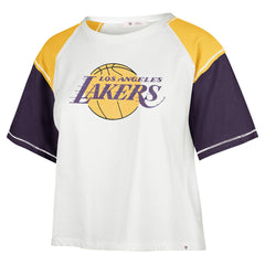 Los Angeles Lakers '47 Women's Premier Raglan Cropped T-Shirt Cream