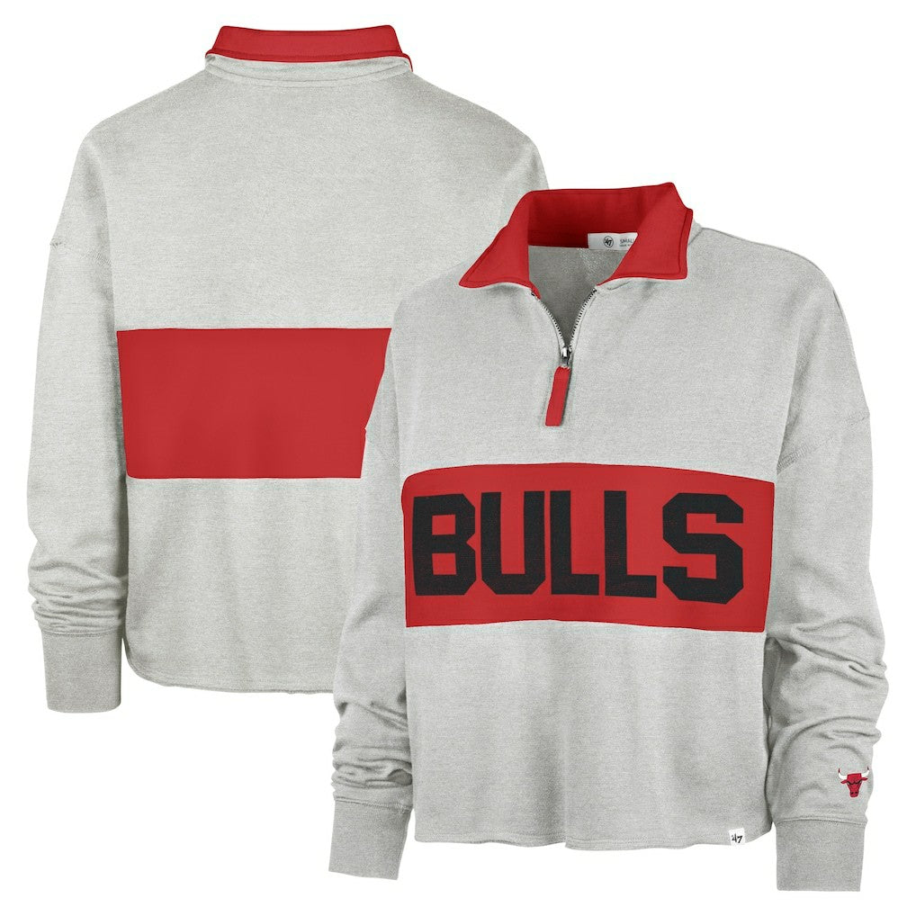 Chicago Bulls '47 Women's Breakthrough Remi Quarter-Zip Jacket Heather Gray