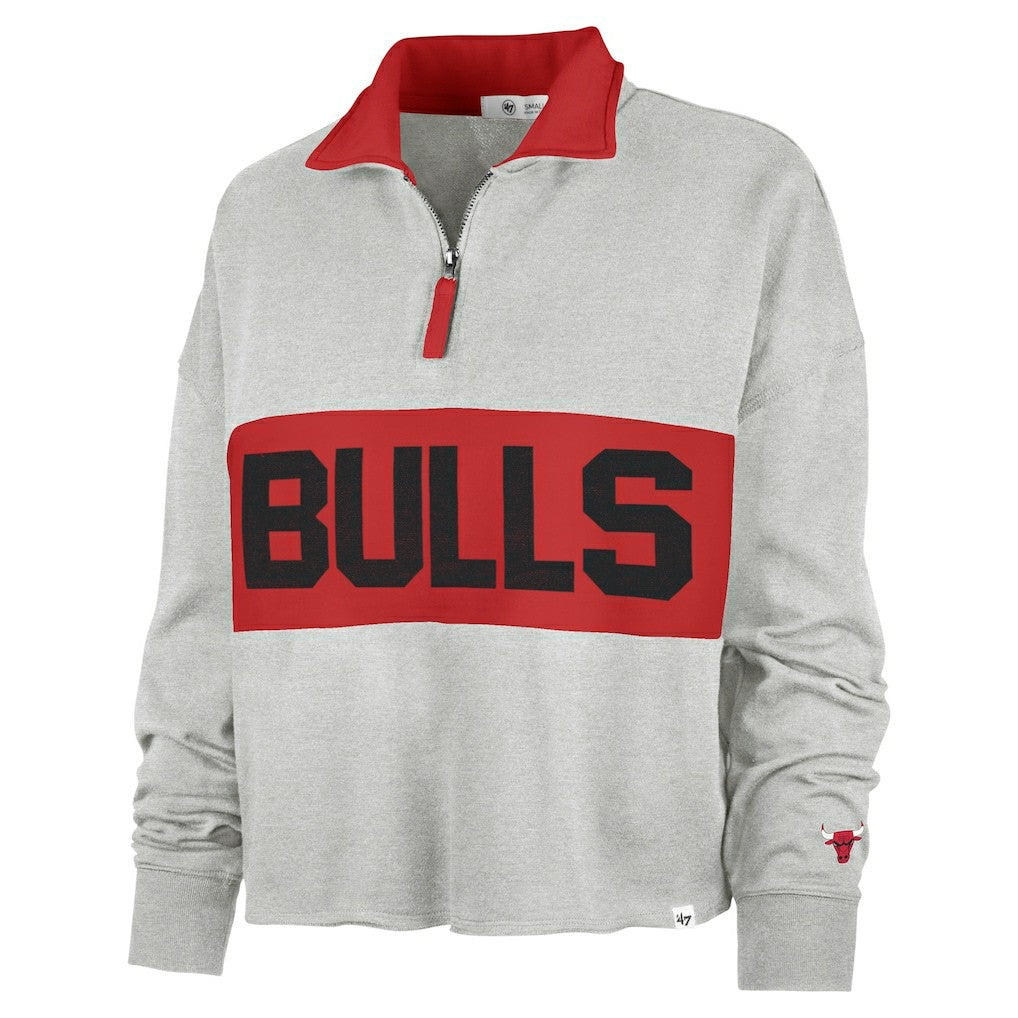 Chicago Bulls '47 Women's Breakthrough Remi Quarter-Zip Jacket Heather Gray