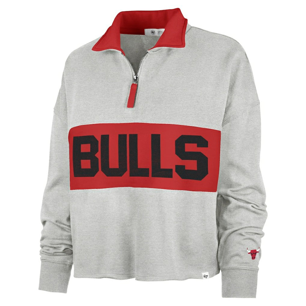 Chicago Bulls '47 Women's Breakthrough Remi Quarter-Zip Jacket Heather Gray