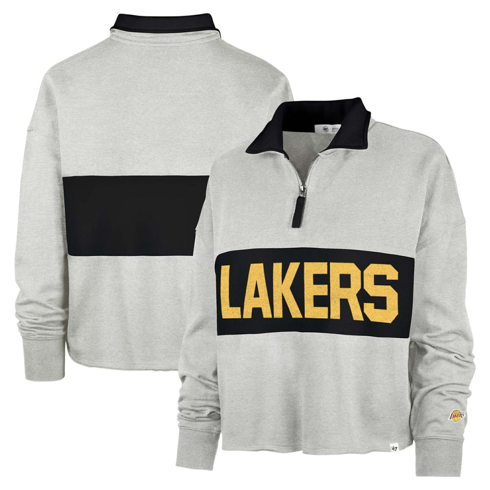 Los Angeles Lakers '47 Women's Breakthrough Remi Quarter-Zip Jacket Heather Gray