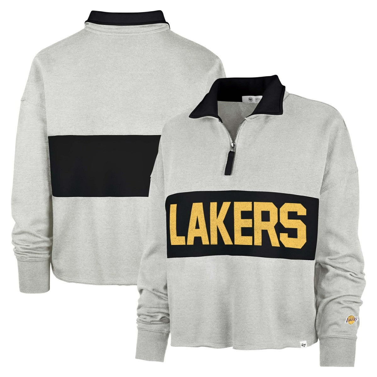 Los Angeles Lakers '47 Women's Breakthrough Remi Quarter-Zip Jacket Heather Gray