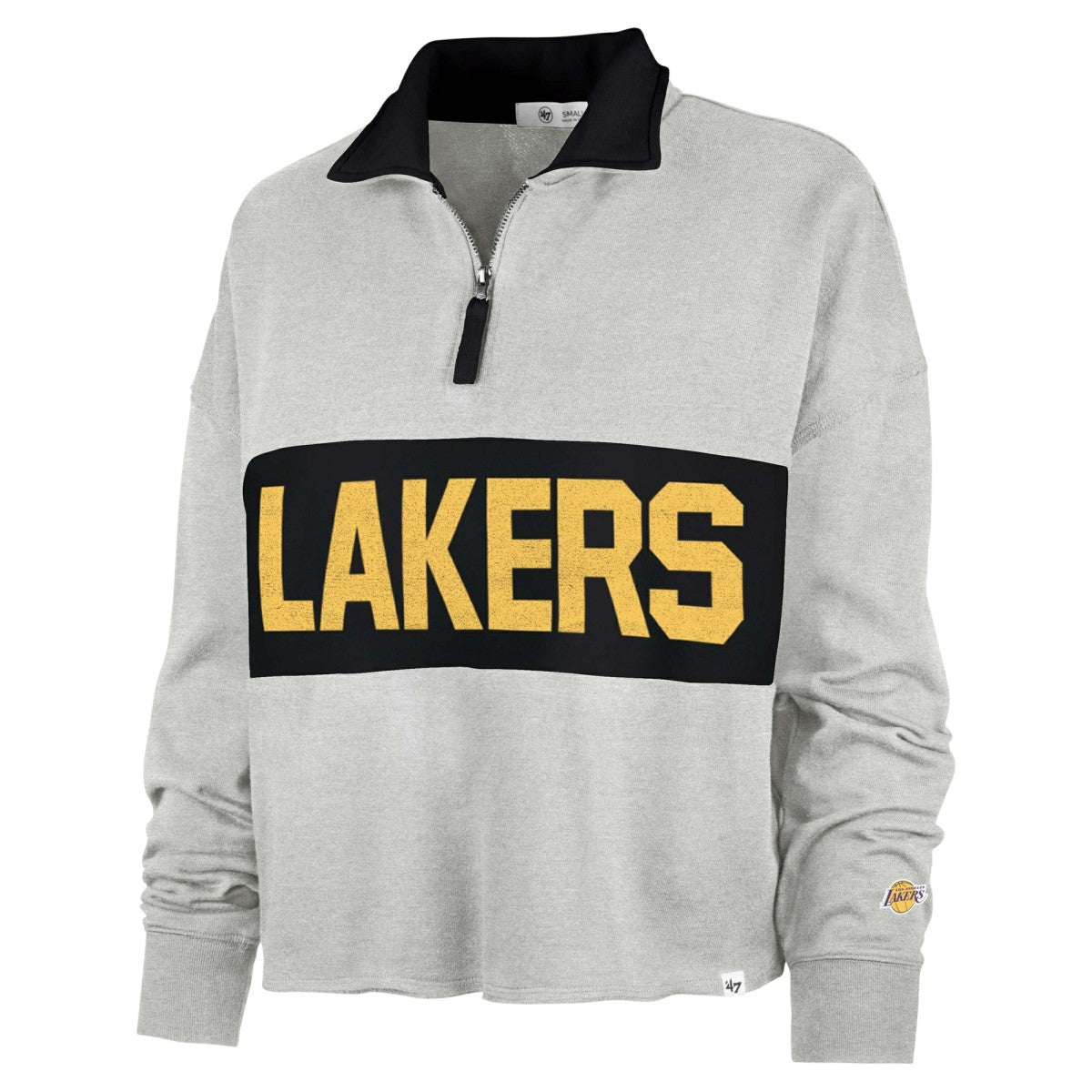Los Angeles Lakers '47 Women's Breakthrough Remi Quarter-Zip Jacket Heather Gray