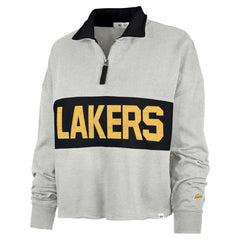 Los Angeles Lakers '47 Women's Breakthrough Remi Quarter-Zip Jacket Heather Gray