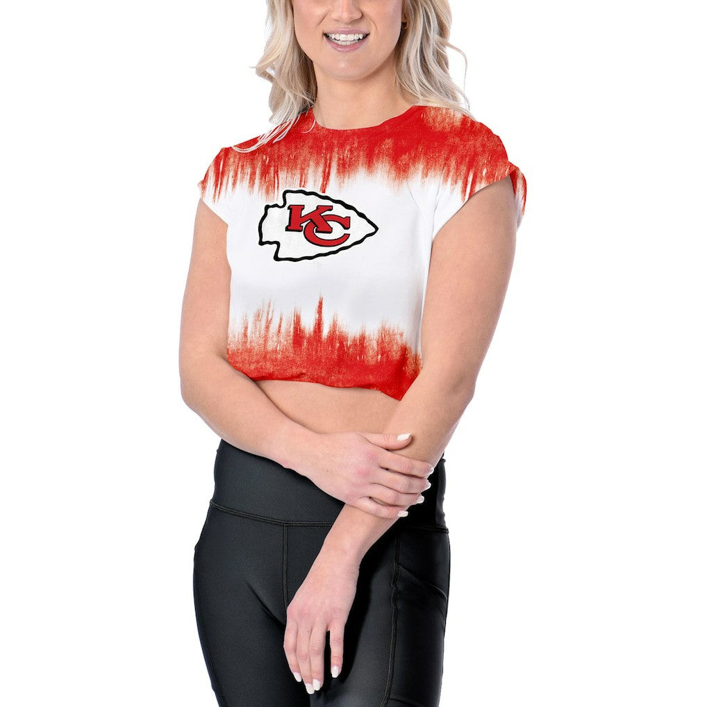 Kansas City Chiefs Certo Women's Cropped Framework T-Shirt White