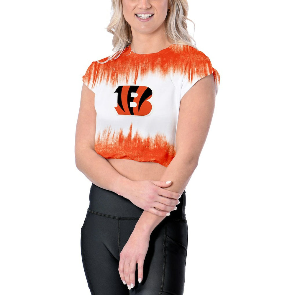 Cincinnati Bengals Certo Women's Cropped Framework T-Shirt White