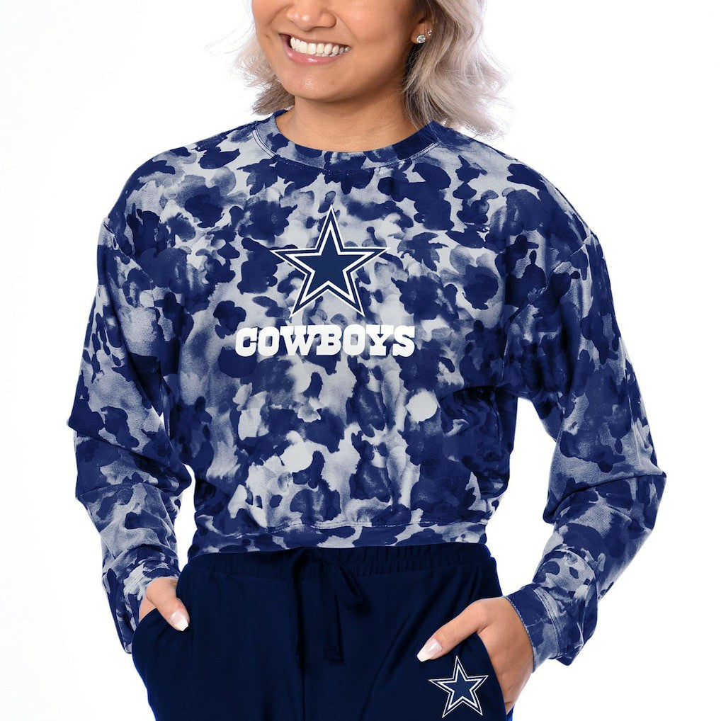 Dallas Cowboys Certo Women's Cropped Long Sleeve T-Shirt Navy
