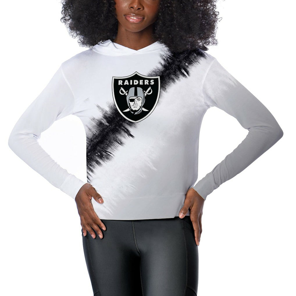 Las Vegas Raiders Certo Women's Rundown Lightweight Pullover Hoodie White