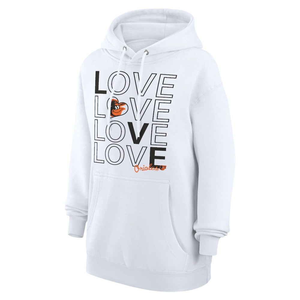 Baltimore Orioles G-III 4Her by Carl Banks Women's Love Graphic Fleece Hoodie - White Hoodies