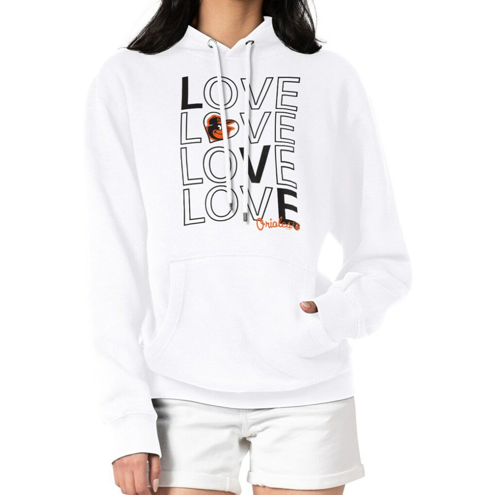 Baltimore Orioles G-III 4Her by Carl Banks Women's Love Graphic Fleece Hoodie - White Hoodies