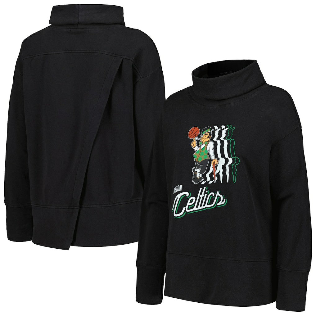 Boston Celtics Levelwear Women's Sunset Pullover Sweatshirt Black