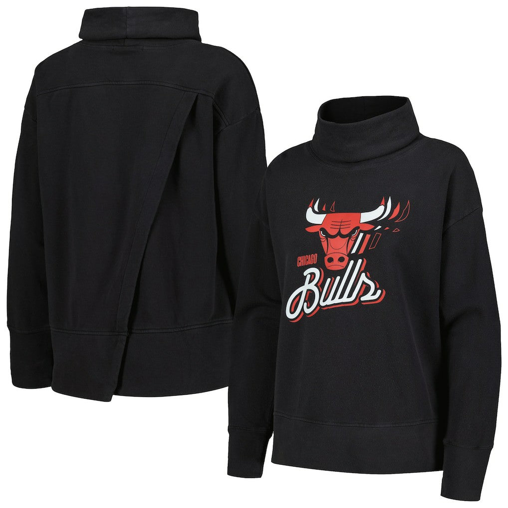 Chicago Bulls Levelwear Women's Sunset Pullover Sweatshirt Black