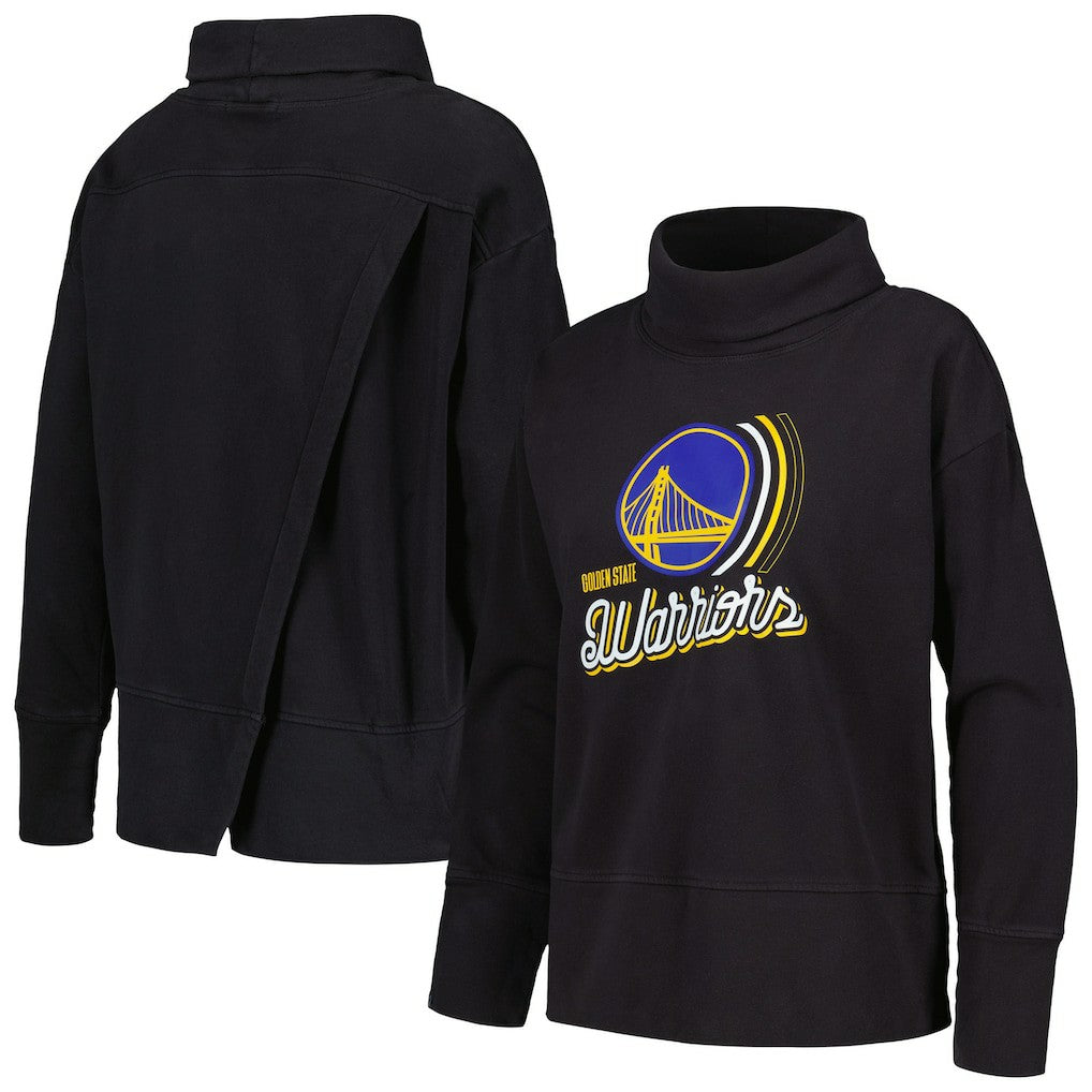 Golden State Warriors Levelwear Women's Sunset Pullover Sweatshirt Black