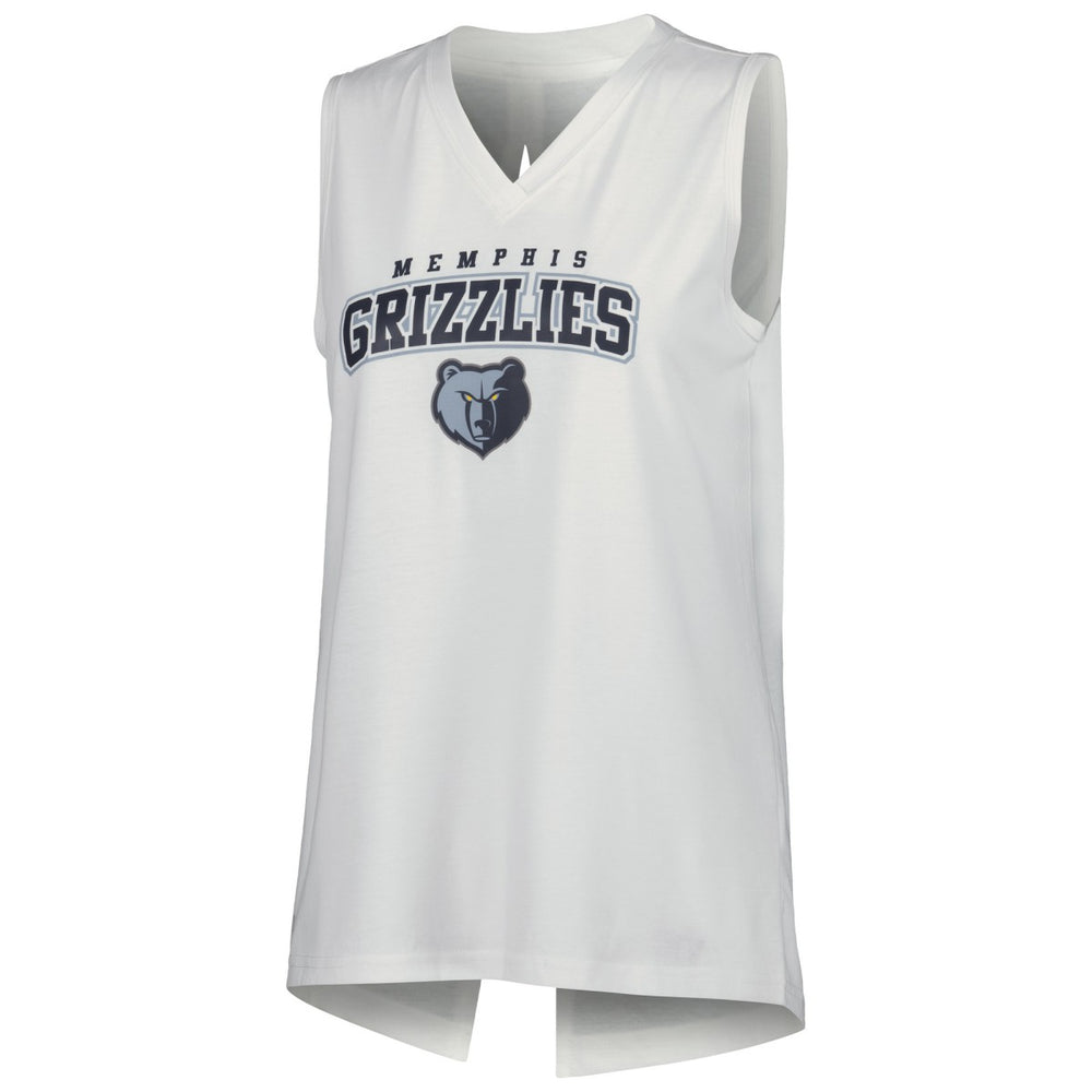 Memphis Grizzlies Levelwear Women's Paisley Peekaboo Tank Top White