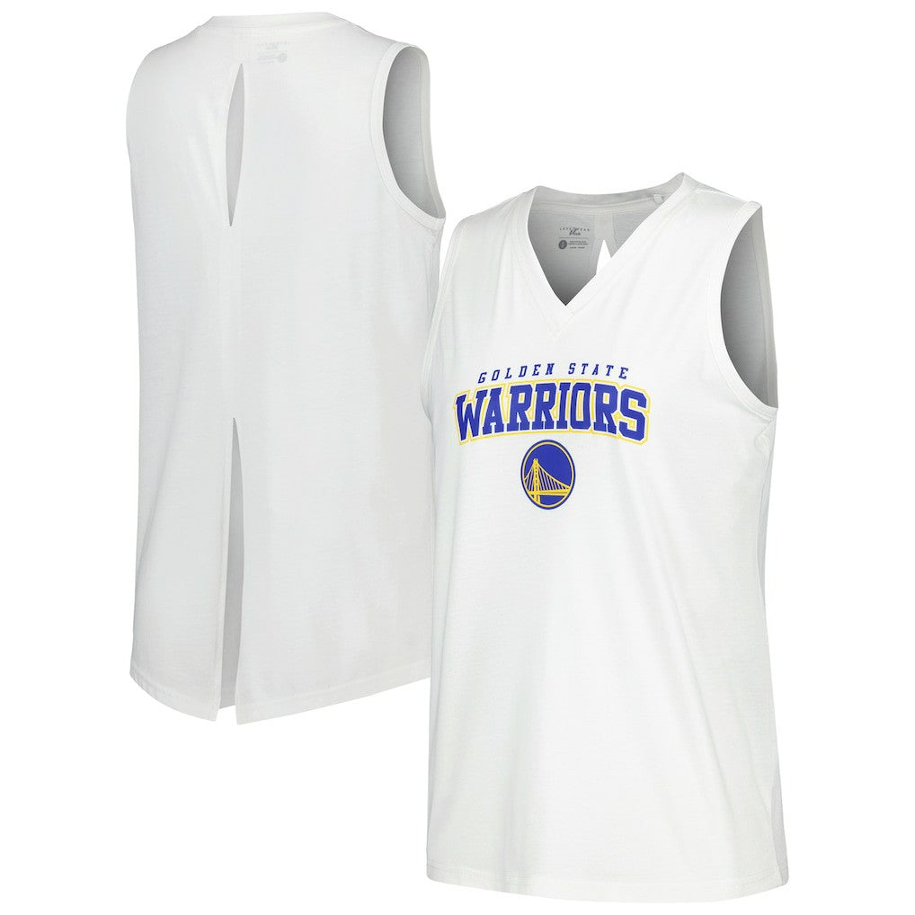Golden State Warriors Levelwear Women's Paisley Peekaboo Tank Top White