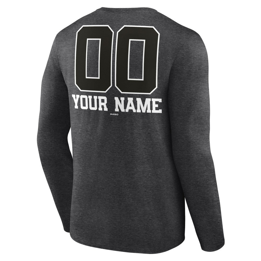 Milwaukee Brewers Personalized Monochrome Name & Number Long Sleeve T-Shirt - Charcoal T-shirts
