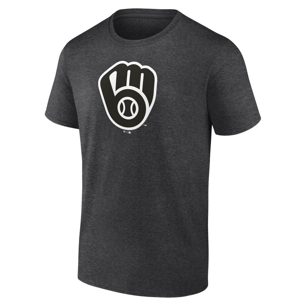 Milwaukee Brewers Personalized Monochrome Name & Number T-Shirt - Charcoal T-shirts