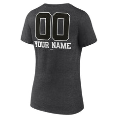 Minnesota Twins Women's Personalized Monochrome Name & Number V-Neck T-Shirt - Charcoal T-shirts