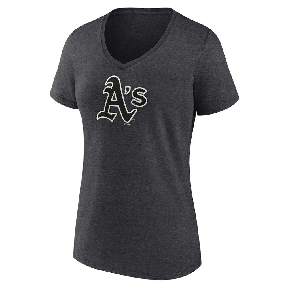 Athletics Women's Personalized Monochrome Name & Number V-Neck T-Shirt - Charcoal T-shirts