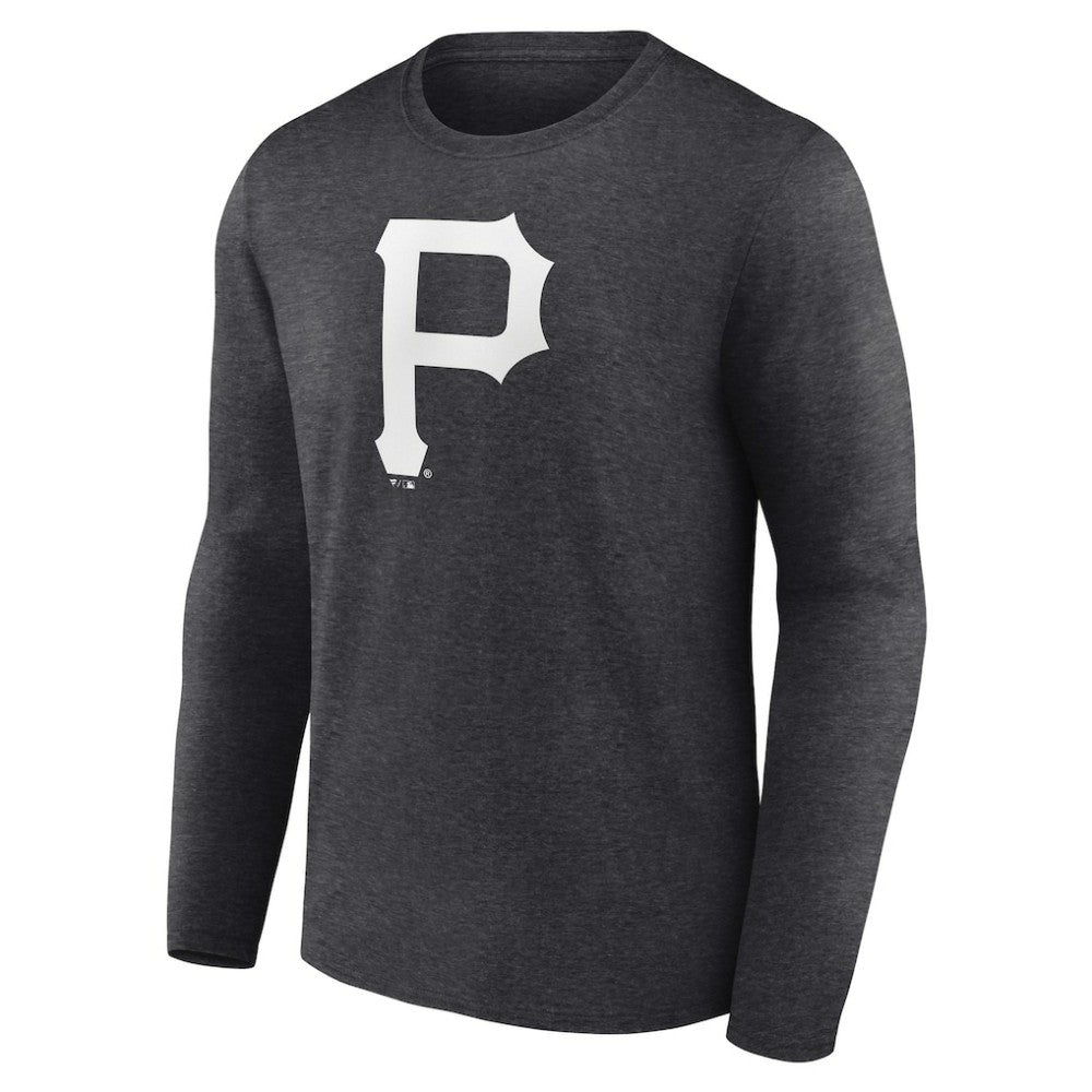 Pittsburgh Pirates Personalized Monochrome Name & Number Long Sleeve T-Shirt - Charcoal T-shirts