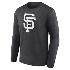 San Francisco Giants Personalized Monochrome Name & Number Long Sleeve T-Shirt - Charcoal T-shirts