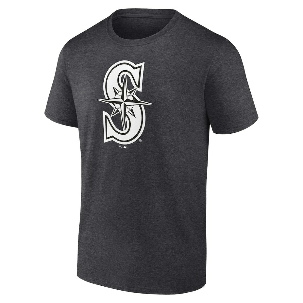 Seattle Mariners Personalized Monochrome Name & Number T-Shirt - Charcoal T-shirts