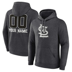 St. Louis Cardinals Personalized Monochrome Name & Number Pullover Hoodie - Charcoal Hoodies