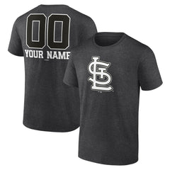 St. Louis Cardinals Personalized Monochrome Name & Number T-Shirt - Charcoal T-shirts