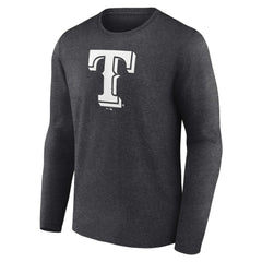 Texas Rangers Personalized Monochrome Name & Number Long Sleeve T-Shirt - Charcoal T-shirts