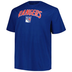 NHL New York Rangers Profile Big & Tall Arch Over Logo T-Shirt - Blue