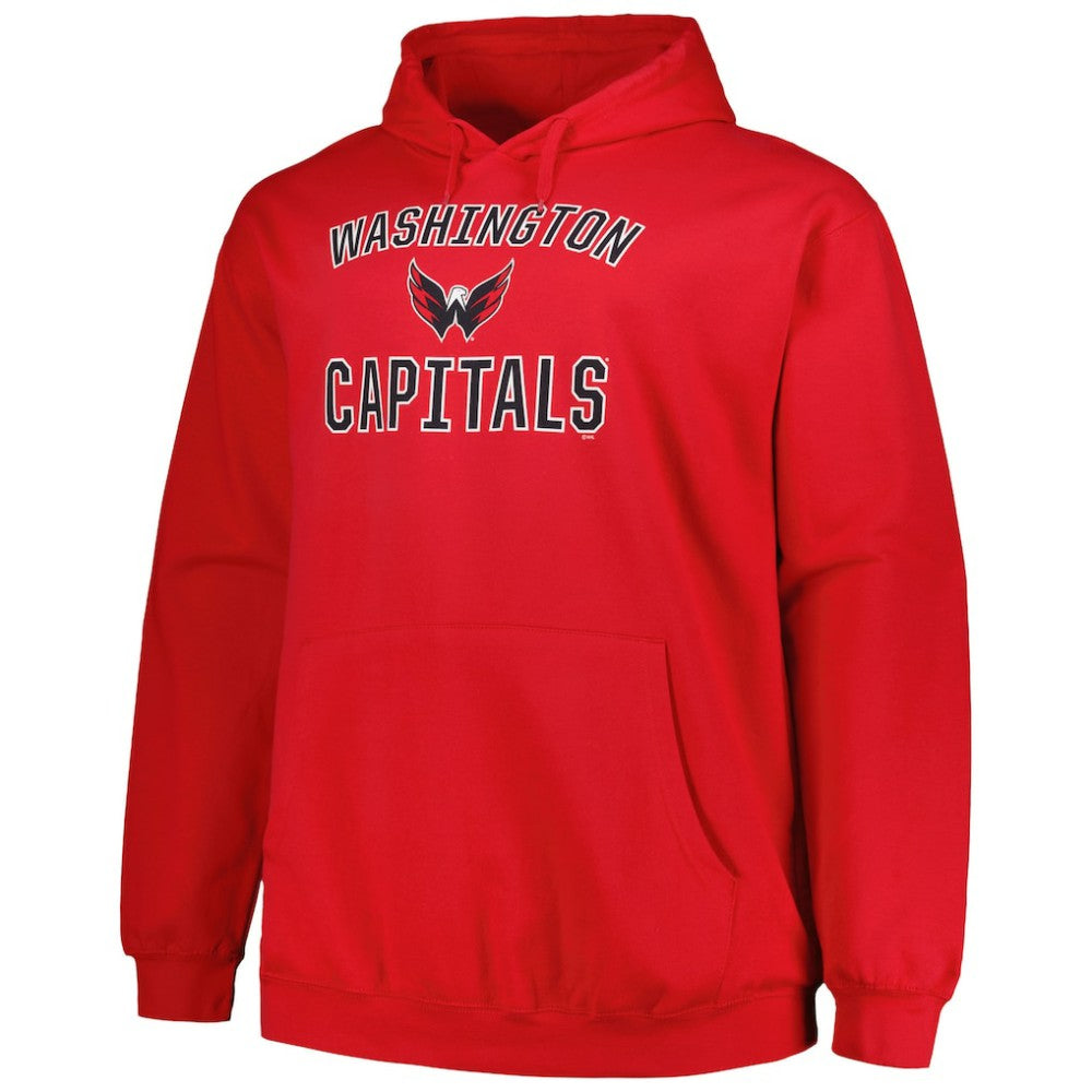 NHL Washington Capitals Profile Big & Tall Arch Over Logo Pullover Hoodie - Red