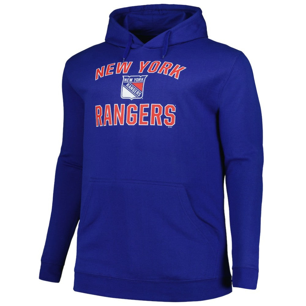 NHL New York Rangers Profile Big & Tall Arch Over Logo Pullover Hoodie - Blue