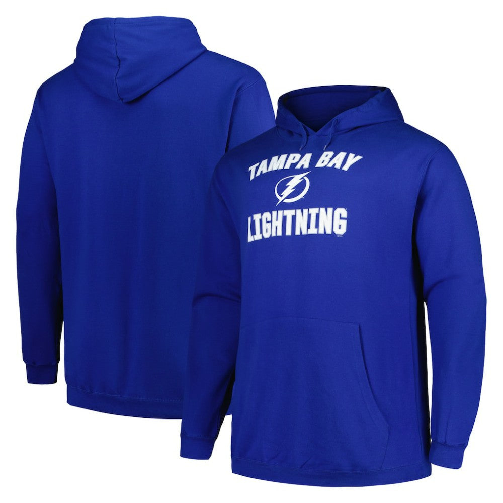 NHL Tampa Bay Lightning Profile Big & Tall Arch Over Logo Pullover Hoodie - Blue