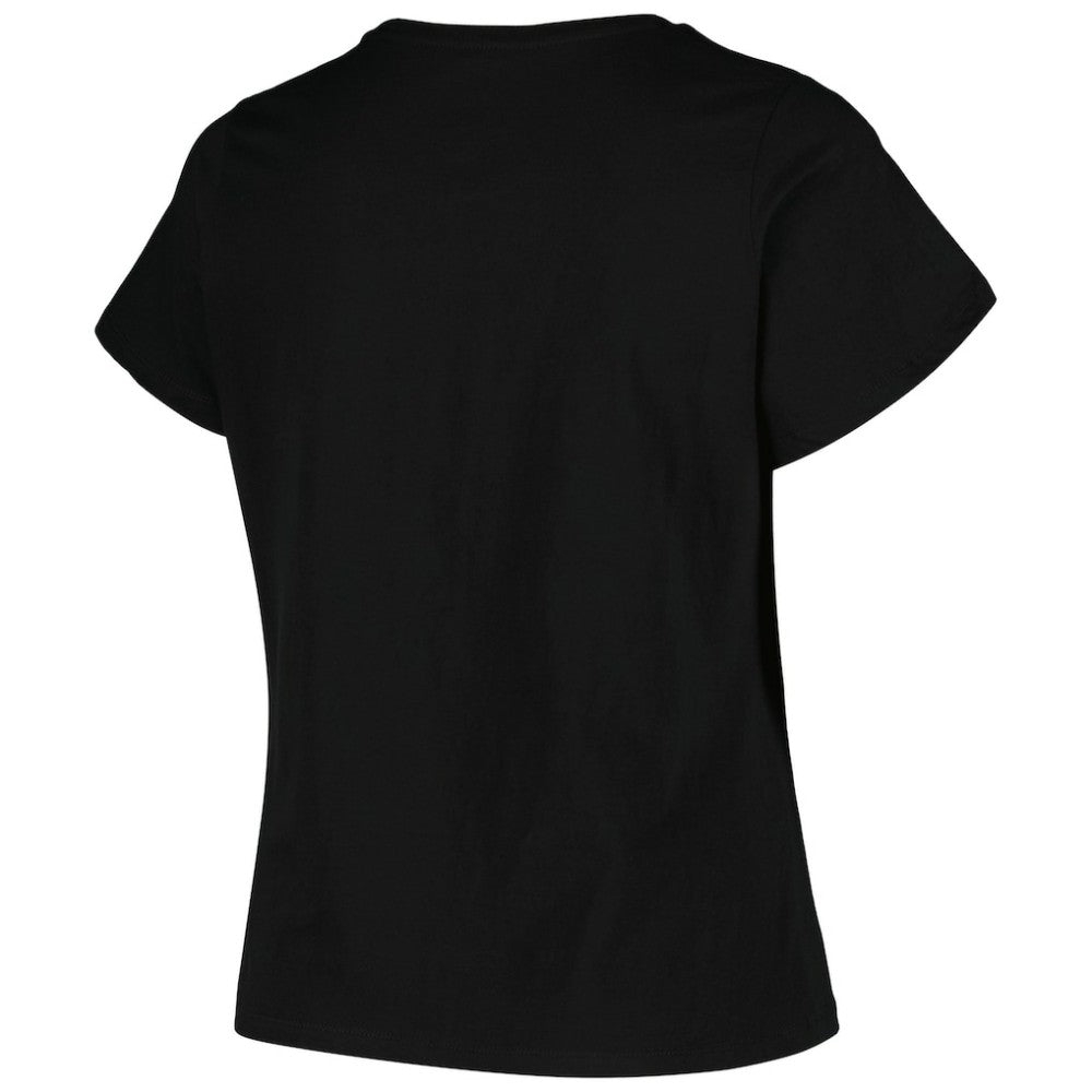 NHL Pittsburgh Penguins Profile Women's Plus Size Arch Over Logo T-Shirt - Black